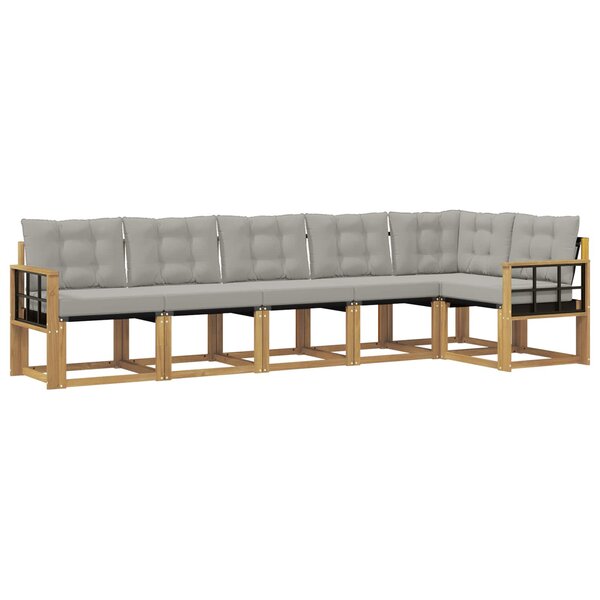 vidaXL Ensemble de canapés d'extérieur 6 pc Blanc et gris clair