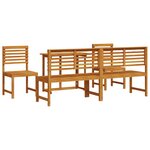 Ensemble de jardin 5 pièces en bois d'acacia