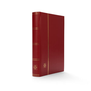 Classeur à bandes pour timbres 64 pages blanches. Couleur - Rouge