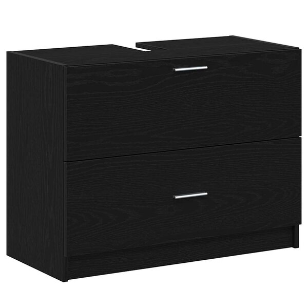 vidaXL Cabinet de salle de bain avec tiroir Chêne noir 78 x 37 x 59 cm