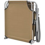 vidaXL Chaise longue pliable avec auvent Acier Taupe