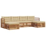 vidaXL Ensemble de canapés d'extérieur 6 pc Naturel et Beige