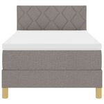 vidaXL Lit à ressorts avec matelas & LED Taupe 90x200 cm Tissu