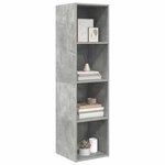 vidaXL Meuble TV mural Gris béton 37x37x142 5 cm Bois d’ingénierie