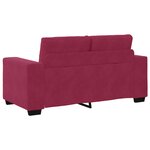 vidaXL Ensemble de 2 canapés avec coussins en velours rouge vin