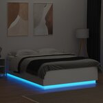 vidaXL Cadre de lit avec LED sans matelas blanc 150x200 cm
