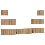 vidaXL Ensemble de meuble TV mural 7 Pièces chêne artisanal