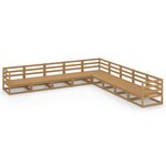 vidaXL Salon de jardin 9 Pièces marron miel bois de pin massif