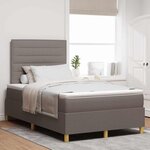 vidaXL Lit à ressorts avec matelas Taupe 120 x 190 cm tissu