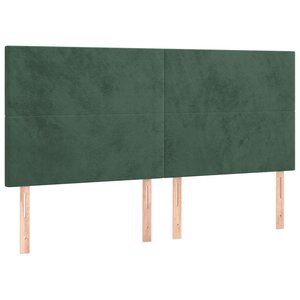 vidaXL Tête de lit Vert foncé 200x5x118/128 cm Velours