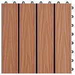 vidaXL Carreau de terrasse 11 Pièces Marron Clair 30 x 30 cm WPC