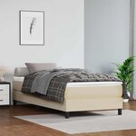 vidaXL Matelas de lit à ressorts ensachés fermeté moyenne Crème 90x200x20cm Similicuir