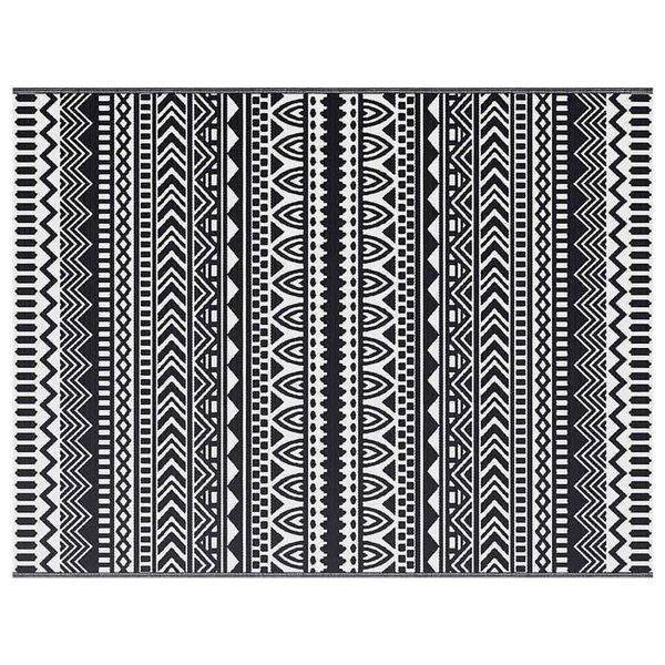 vidaXL Tapis d'extérieur ARAKIL Noir et blanc 300 x 400 cm PP