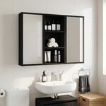 vidaXL Armoire murale de salle de bain Chêne Noir 30 x 16 x 62 5 cm