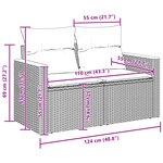 vidaXL Ensemble de Canapés de Jardin de 10 Pièces avec Coussins Beige Rotin Synthétique Acacia