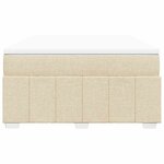 vidaXL Sommier à lattes de lit avec matelas Crème 140x190 cm Tissu