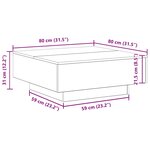 vidaXL Table basse Chêne noir 80 x 80 x 31 cm