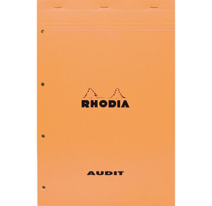 Bloc ORANGE Audit 21x31,8 80F agrafées 80g multicolonnes RHODIA