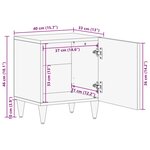 vidaXL Tables chevet 2 Pièces gris clair 40x33x46 cm bois manguier solide