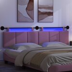 vidaXL Tête de lit suspendue Avec lumière LED Rose Tissu