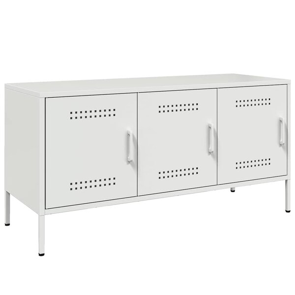 vidaXL Meuble TV blanc 100 5x39x50 5 cm acier