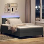 vidaXL Lit à ressorts avec matelas Gris foncé 120 x 200 cm tissu