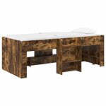 vidaXL Cadre de Lit Élevé pour Enfants 2 Pièces Chêne fumé 90 x 190 cm