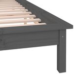 vidaXL Cadre de lit à LED sans matelas gris 200x200 cm bois massif
