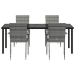 vidaXL Ensemble de salle à manger pour jardin 5 Pièces Gris