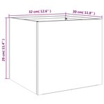 vidaXL Jardinière vert olive 32x30x29 cm acier