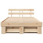vidaXL Cadre de lit Marron 140 x 190 cm Bois massif en pin