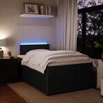 vidaXL Sommier à lattes de lit avec matelas Noir 120x200 cm Velours