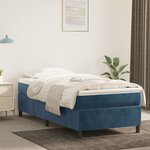 vidaXL Sommier à lattes de lit avec matelas Bleu foncé 100x200 cm