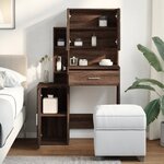 vidaXL Coiffeuse avec armoire chêne marron 80x35x132 cm