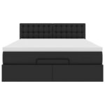 vidaXL Lit ottoman avec matelas & LED Noir 140x200cm similicuir