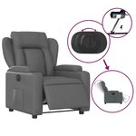 vidaXL Fauteuil inclinable électrique Gris Similicuir