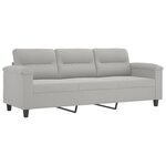 vidaXL Ensemble de canapés 4 Pièces coussins Gris clair Tissu microfibre