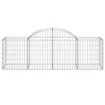 vidaXL Paniers à gabions arqués 15 Pièces 200x50x60/80 cm fer galvanisé