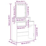 vidaXL Coiffeuse Chêne noir 80 x 41 x 144 5 cm Bois d'ingénierie