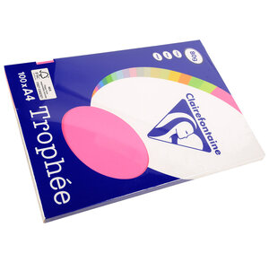 Ramette 100 Feuilles Papier 80g A4 210x297 mm fluo rose TROPHÉE