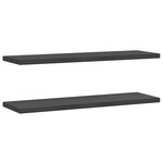 vidaXL Étagères murales 2 Pièces 100x30x3 cm noir acier inoxydable