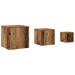 vidaXL Tables d'appoint 3 Pièces chêne artisanal bois d'ingénierie