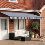 vidaXL Auvent rétractable électrique Bleu  Blanc  Anthracite 4 x 2 m