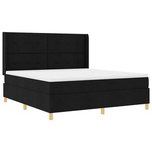vidaXL Lit à ressorts avec bandes LED Noir 180 x 200 cm tissu