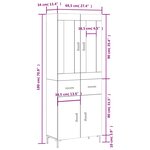 vidaXL Buffet haut Chêne fumé 69 5x34x180 cm Bois d'ingénierie
