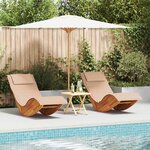 vidaXL Transat 2 Pièces Marron 60 x 154 x 74 cm Bois d'acacia massif