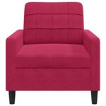 vidaXL Fauteuil Rouge bordeaux 60 cm Velours