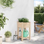vidaXL Cache-pot de jardin avec étagère Beige 45 x 45 x 76.5 cm