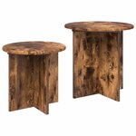 vidaXL Ensemble de tables d'appoint 2 Pièces Chêne Fumé Bois d’ingénierie