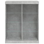 vidaXL Buffet avec lumières LED gris béton 81x37x100 cm